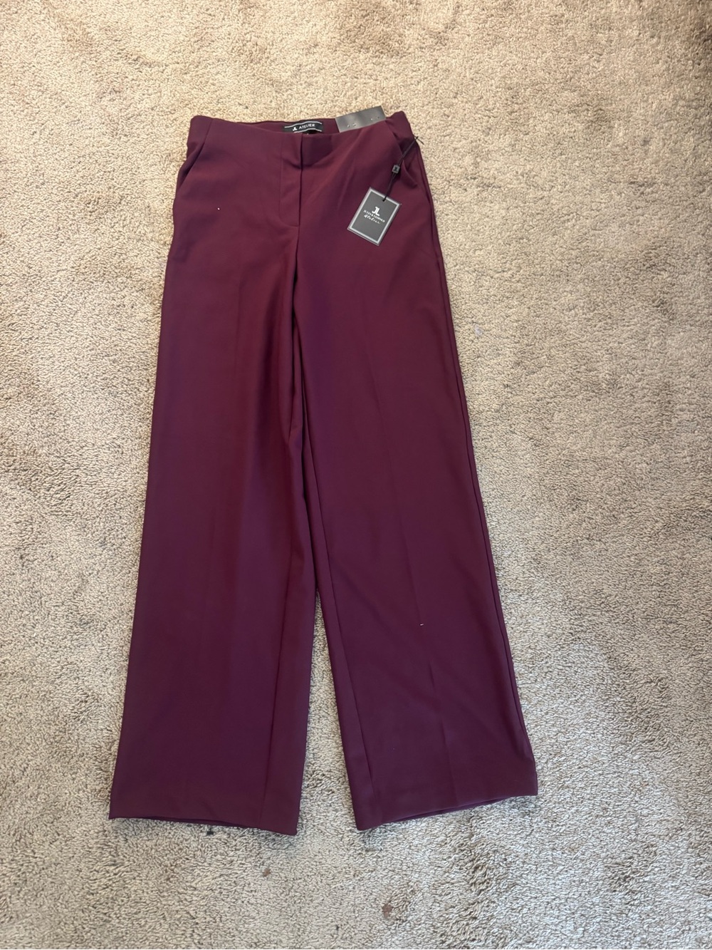 JL ATELIER Women's Wide-Leg Trousers in Burgundy